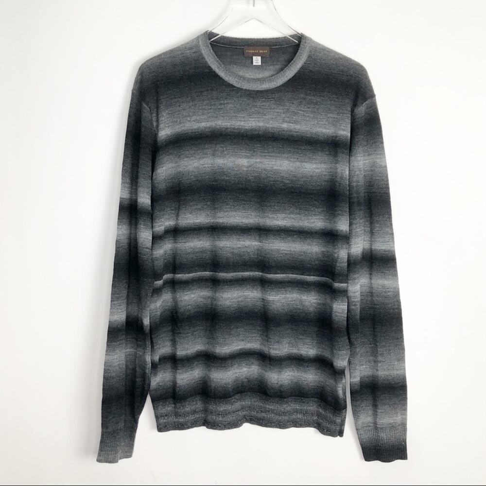 Nwot Thomas Dean Men's XL Ombré Stripe Crewneck Sweater